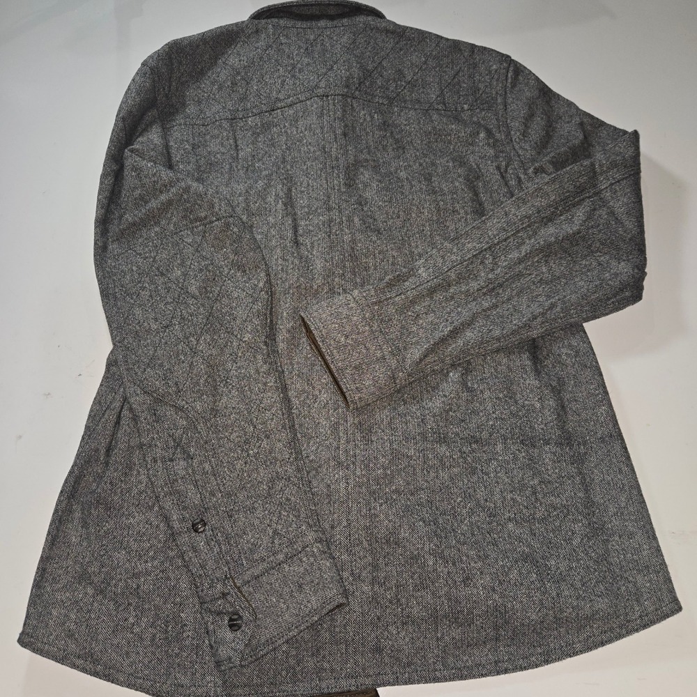 Jeremiah Mens Grey Herringbone Wool Blend Shirt Jacket Shacket Size M - Picture 5 of 11